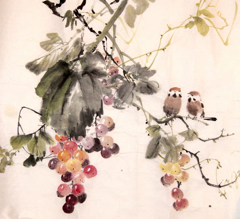 Рисуем виноград в стиле китайской живописи